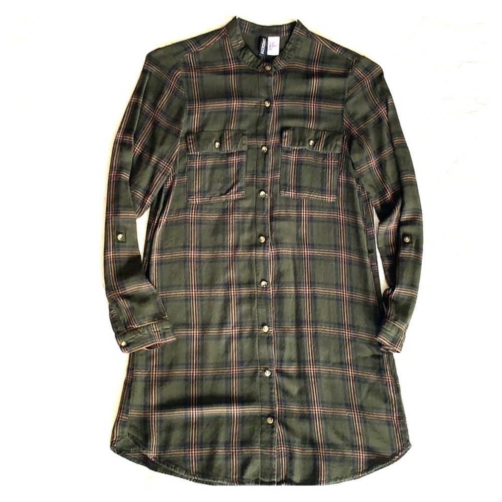 Olive & Blush Flannel Styled Tunic